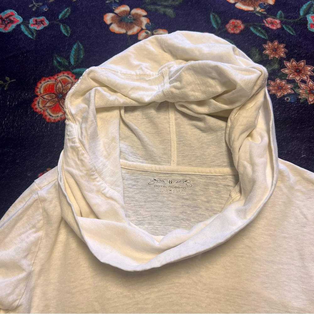 Royal Robbins White Relaxed Long Sleeve cowl neck hemp and cotton blend - Picture 2 of 6